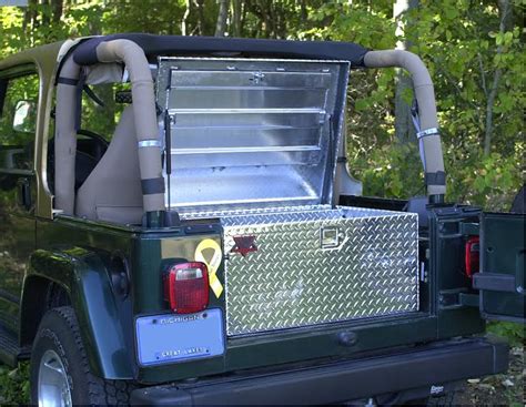 rough rider rear metal storage box jeep cj7|jeep cj7 rear cargo storage.